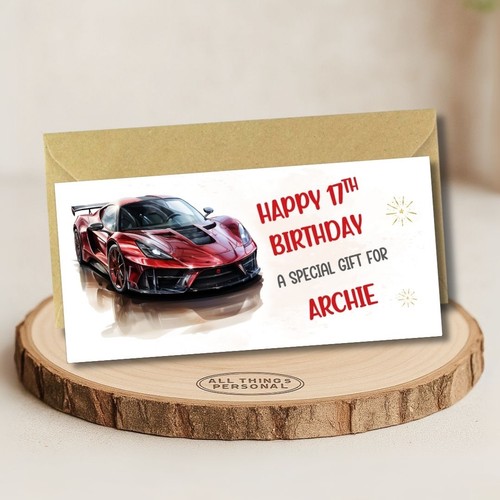 Sports car birthday money - car,