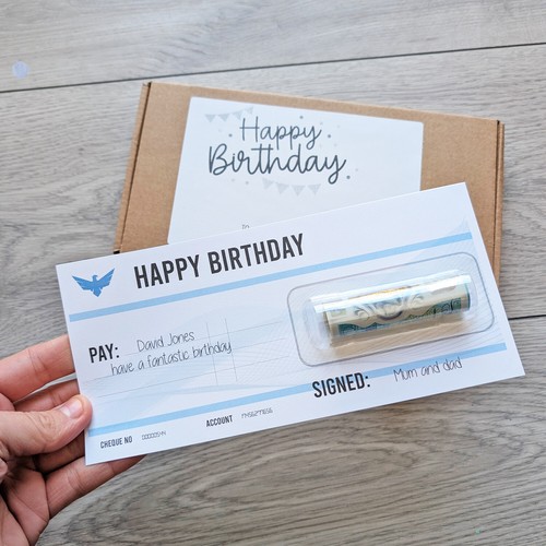 Personalised cheque birthday - personalised,