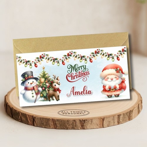 Christmas money wallet card - money,
