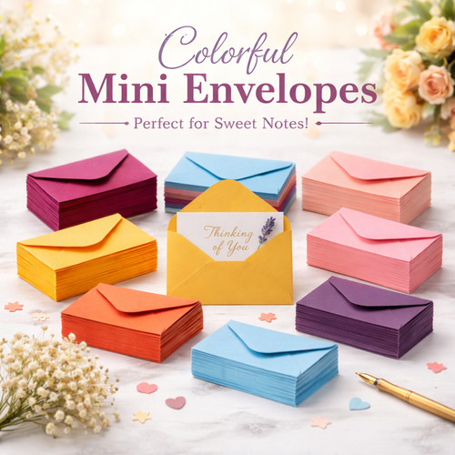 Coloured mini envelopes - envelopes, bulk