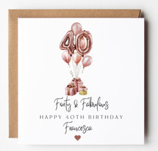Rose Gold 40th Birthday Card