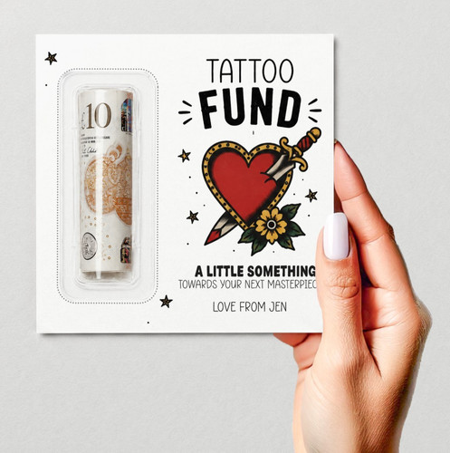 Personalised tattoo money card - personalised,