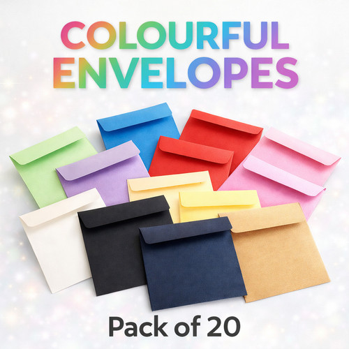 Square colourful envelopes - square,