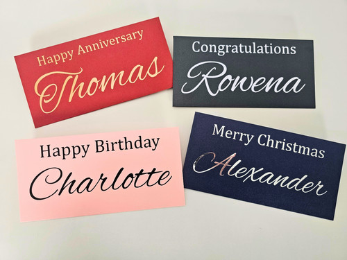 Custom name envelope with - custom,